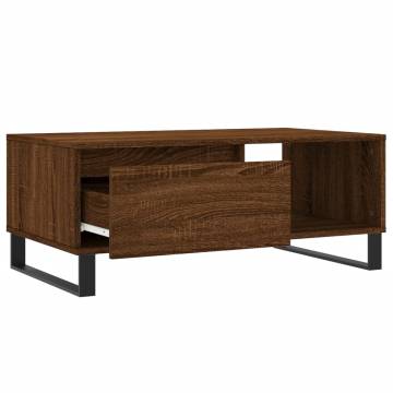 Elegant Brown Oak Coffee Table - 90x50x36.5 cm | Hipo Market