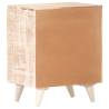 Carved Bedside Cabinet - Solid Acacia Wood 40x30x50 cm