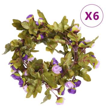 Artificial Flower Garlands - 6 pcs Light Purple 215 cm