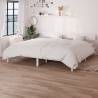 Bed Frame White Solid Wood Pine 200x200 cm Colour white Size 200 x 200 cm 