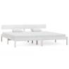 White Solid Wood Pine Bed Frame 200x200 cm | Hipomarket