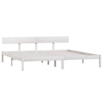 White Solid Wood Pine Bed Frame 200x200 cm | Hipomarket