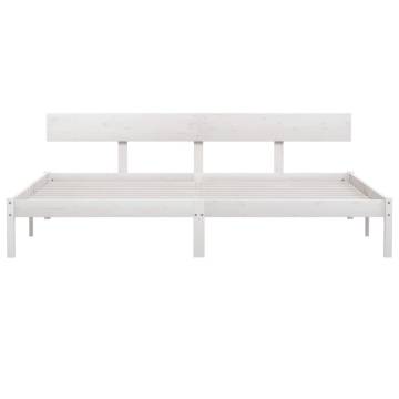 White Solid Wood Pine Bed Frame 200x200 cm | Hipomarket