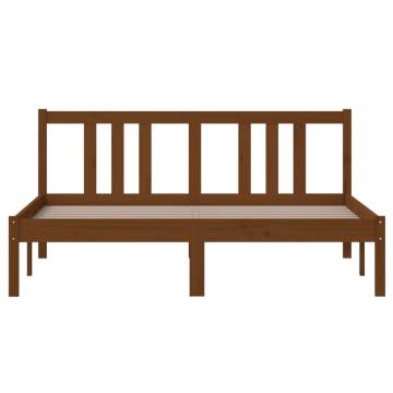 Honey Brown Solid Wood Bed Frame 140x200 cm | HipoMarket