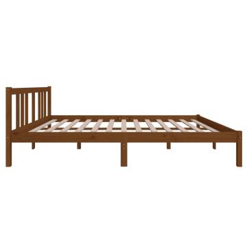 Honey Brown Solid Wood Bed Frame 140x200 cm | HipoMarket