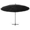 Anthracite Hanging Parasol - 3m Aluminium Pole for Sun Protection