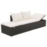 Outdoor Lounge Bed with Cushion & Pillows Poly Rattan Black Colour black Quantity in Package 1 