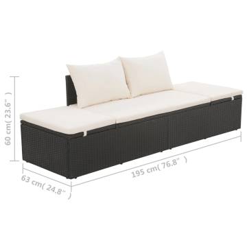 Outdoor Lounge Bed with Cushion & Pillows - Stylish & Comfortable