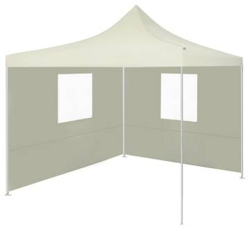 Professional 2x2m Folding Party Tent with 2 Sidewalls - Cream