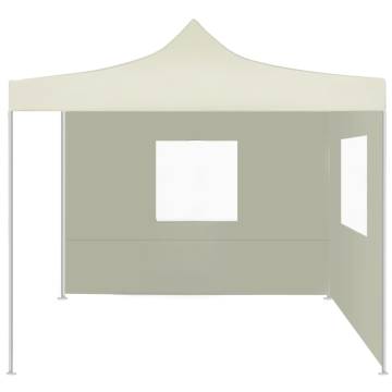 Professional 2x2m Folding Party Tent with 2 Sidewalls - Cream