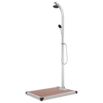 Garden Shower with Brown Base 220 cm Aluminium - Hipomarket UK