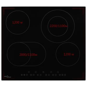 Ceramic Hob with 4 Burners Touch Control - 6600 W