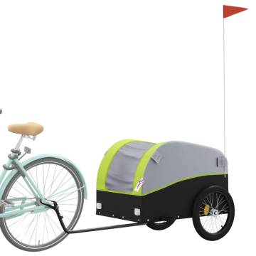 Sturdy Bike Trailer - Black and Green 45 kg Capacity