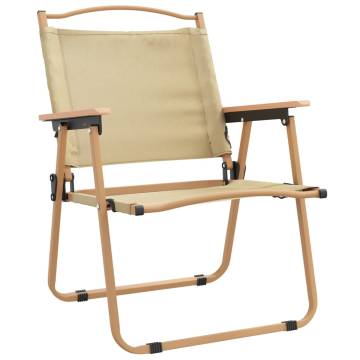 Camping Chairs 2 pcs Beige - Lightweight & Durable | Hipomarket