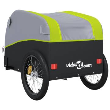 Sturdy Bike Trailer - Black and Green 45 kg Capacity