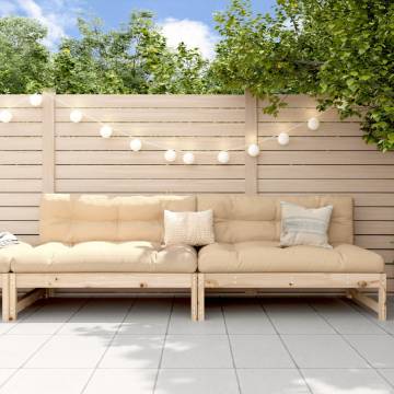 Garden Middle Sofas - Solid Pine Wood, 2 pcs, 120x80 cm