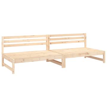 Garden Middle Sofas - Solid Pine Wood, 2 pcs, 120x80 cm