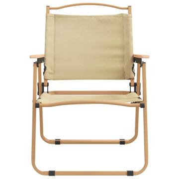 Camping Chairs 2 pcs Beige - Lightweight & Durable | Hipomarket