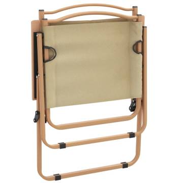 Camping Chairs 2 pcs Beige - Lightweight & Durable | Hipomarket