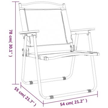 Camping Chairs 2 pcs Beige - Lightweight & Durable | Hipomarket