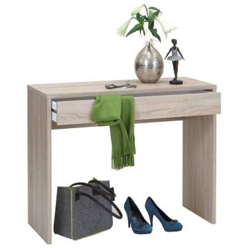 FMD Oak Desk with Wide Drawer - Compact Design 100x40x80 cm