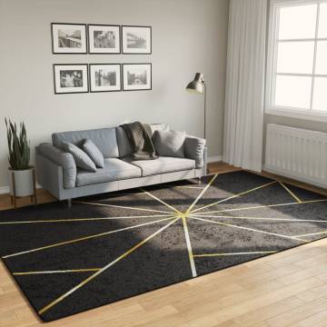 Washable Black and Gold Rug 190x300 cm - Anti Slip