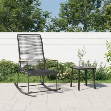 Garden Rocking Chair Black - Durable PVC Rattan | HipoMarket