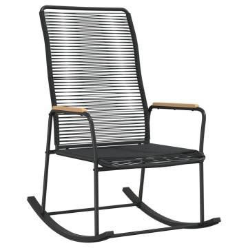 Garden Rocking Chair Black - Durable PVC Rattan | HipoMarket