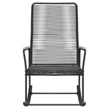 Garden Rocking Chair Black - Durable PVC Rattan | HipoMarket