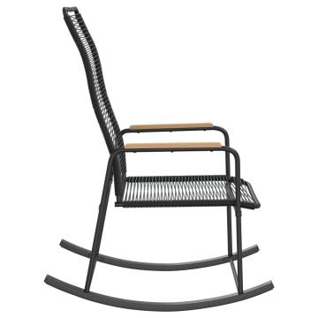 Garden Rocking Chair Black - Durable PVC Rattan | HipoMarket