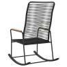 Garden Rocking Chair Black - Durable PVC Rattan | HipoMarket