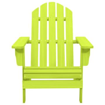 Garden Adirondack Chair - Solid Fir Wood Green - Hipomarket