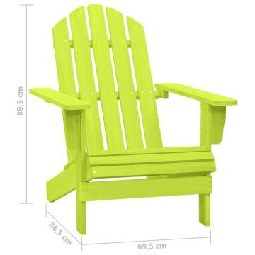 Garden Adirondack Chair - Solid Fir Wood Green - Hipomarket