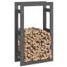 Firewood Rack Grey 60x25x100 cm - Solid Pine Wood Storage