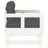 Garden Chairs with Cushions - 2 pcs White Solid Wood Pine