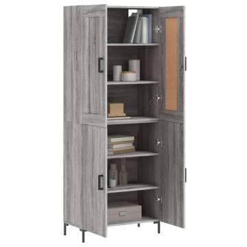 Stylish Highboard Grey Sonoma 69.5x34x180 cm - HipoMarket