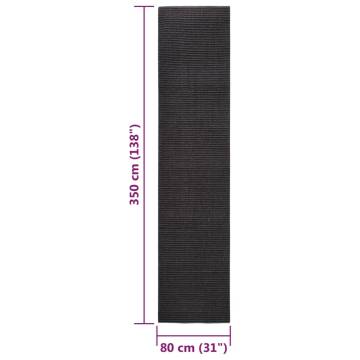 Sisal Rug for Scratching Post - Black 80x350 cm | Hipo Market