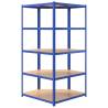 5-Layer Corner Shelf - Blue Steel & Engineered Wood | HipoMarket