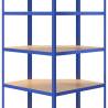 5-Layer Corner Shelf - Blue Steel & Engineered Wood | HipoMarket