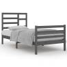 Grey Solid Wood Bed Frame 90x200 cm - Modern Bedroom