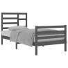 Grey Solid Wood Bed Frame 90x200 cm - Modern Bedroom