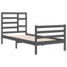 Grey Solid Wood Bed Frame 90x200 cm - Modern Bedroom