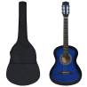 8 Piece Classical Guitar Kid Beginner Set Blue 3/4 36" Colour blue Size 3/4 36" 