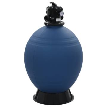 Pool Sand Filter with 6 Position Valve - Blue 660 mm | HipoMarket