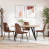 Elegant Shiny Brown Faux Leather Dining Chairs - 4 pcs Set