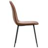 Elegant Shiny Brown Faux Leather Dining Chairs - 4 pcs Set