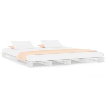 Pallet Bed White 140x200 cm | Solid Pine Wood - Hipomarket