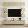 8 Piece TV Cabinet Set Sonoma Oak Engineered Wood Colour sonoma oak Quantity in Package 1 Width 200 cm 