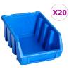 Stacking Storage Bins 20 pcs Blue Plastic Size 116 x 161 x 75 mm Quantity in Package 20 Amount 1 