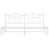 Metal Bed Frame with Headboard White 200x200 cm - Hipomarket